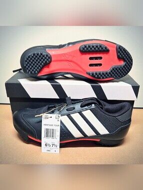 NEW Women's 7.5 cycling shoes - Adidas Heritage Tour Bike Shoes - Clipless Black